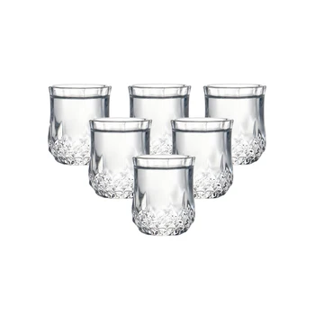 

Set of 6 heavy base machine made shot glasses lead free glass liquor glasses for vodka spirit drinks 50ml