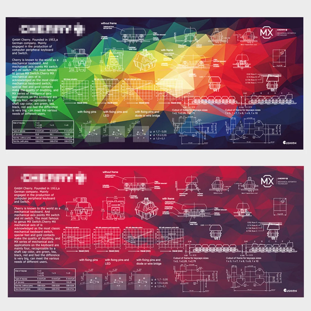 

Customized DIY Cherry Switch Analysis Big Size Mouse Pad Gamer 900x400x4mm Anti-slip Rubber Table Mat For Gaming Mouse Mat