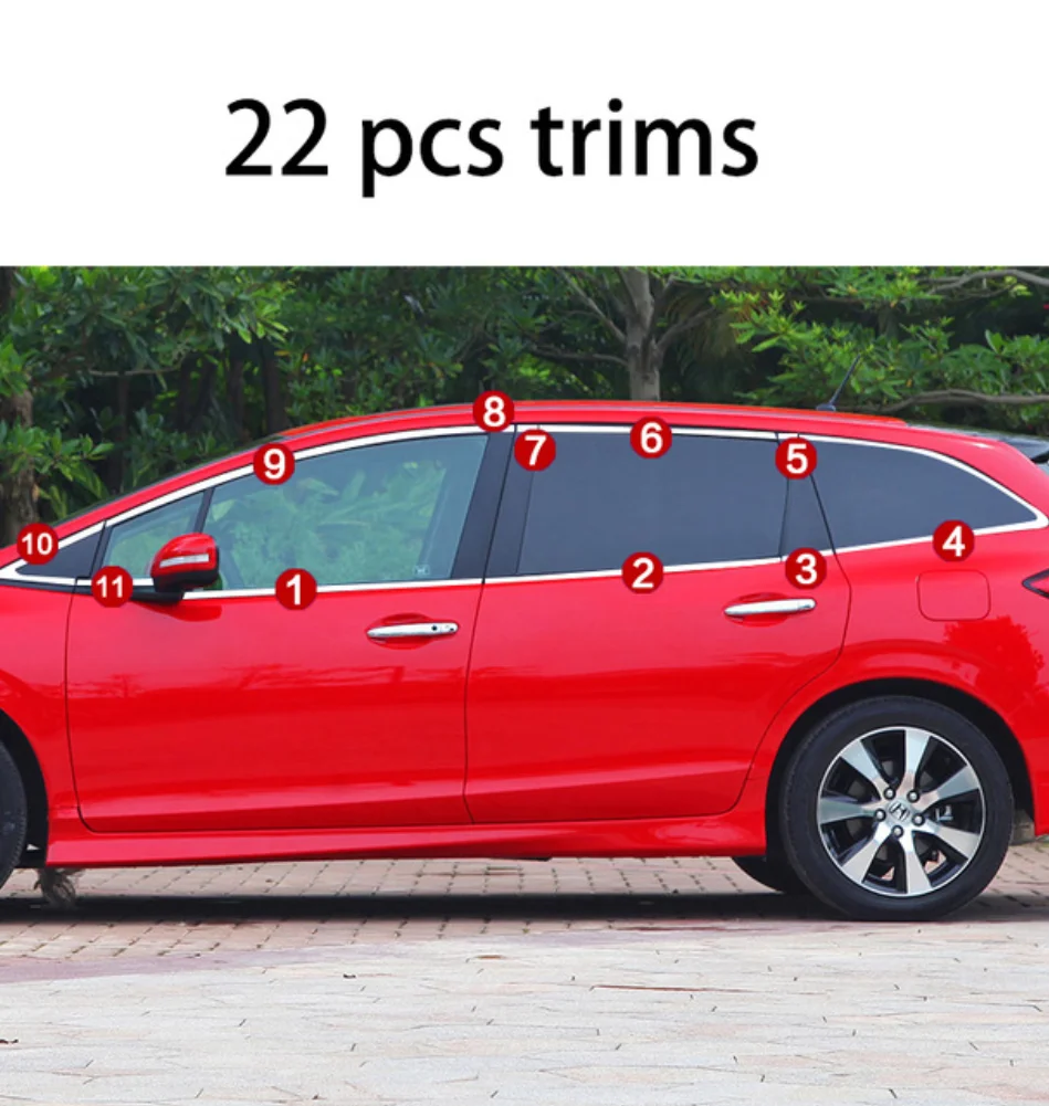 Нержавеющая сталь окна автомобиля планки для honda jade 2013