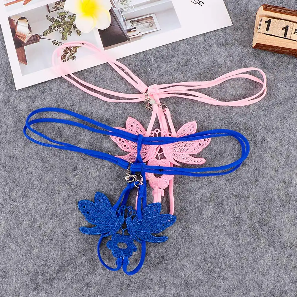 Новинка женские сексуальные стринги с бабочками нижнее белье прозрачные трусики