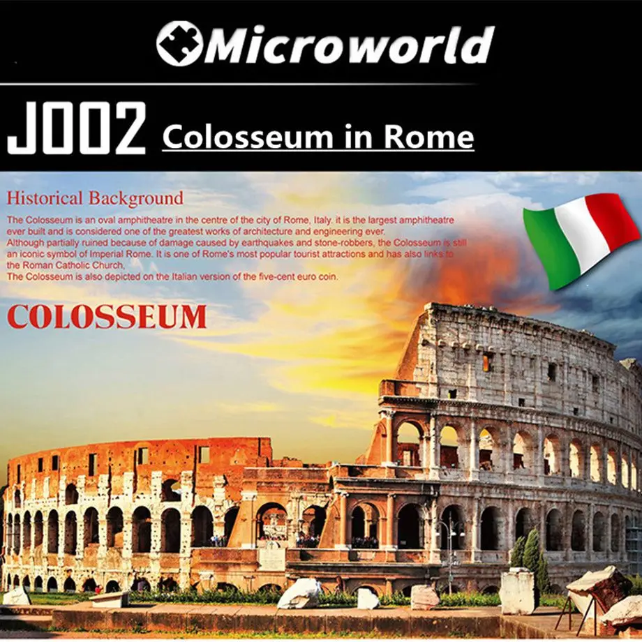 Microworld 3D Metal Puzzle Toys Italy The Roman Colosseum Buildings Models Classic Architecture Jigsaw Birthday Gift For Child 6
