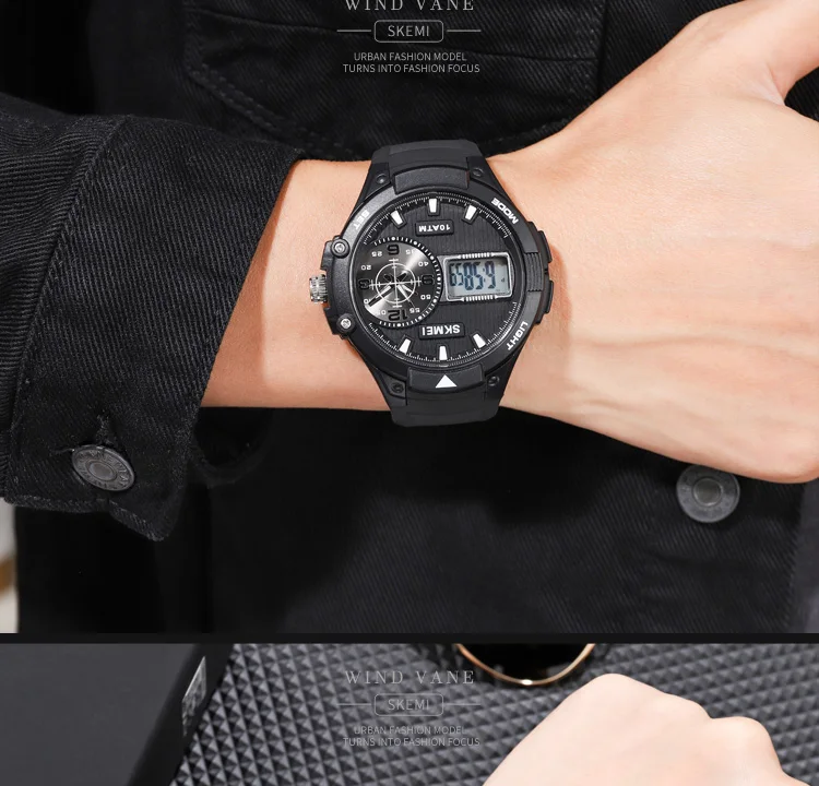 100m Waterproof Swim Sports Watches SKMEI Brand Military Men Wristwatches 3 Time Stopwatch Alarm Digital Clock Relogio Masculino
