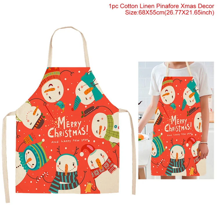 Christmas Apron HUIRAN Рождество Санта Клаус чехлы на стулья рождественские украшения для дома Navidad Рождественский Декор подарки счастливый год - Цвет: Christmas Apron