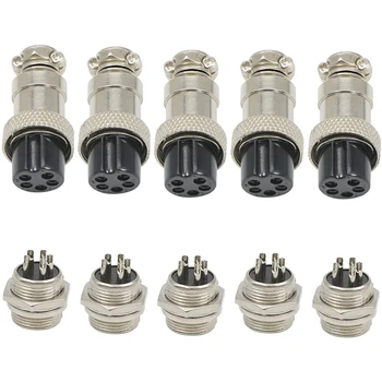 

Aviation Connector Plug 5 Pin Aviation Connector Plug Metal Panel Wiring Socket-5 Sets