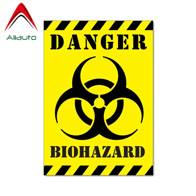 Aliauto DANGER BIOHAZARD забавная наклейка для автомобилей зомби Светоотражающая наклейка для Fiat 500 Abarth 500x 5000L панда Alfa Romeo, 12 см* 17 см