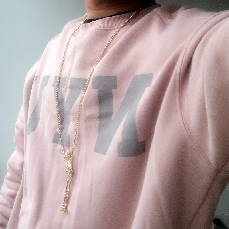 Fashion Punk Pendant Chain Necklace For Women & Men Male Rock Gothic Skull & Skeleton Punk Halloween Party Gift Jewelry