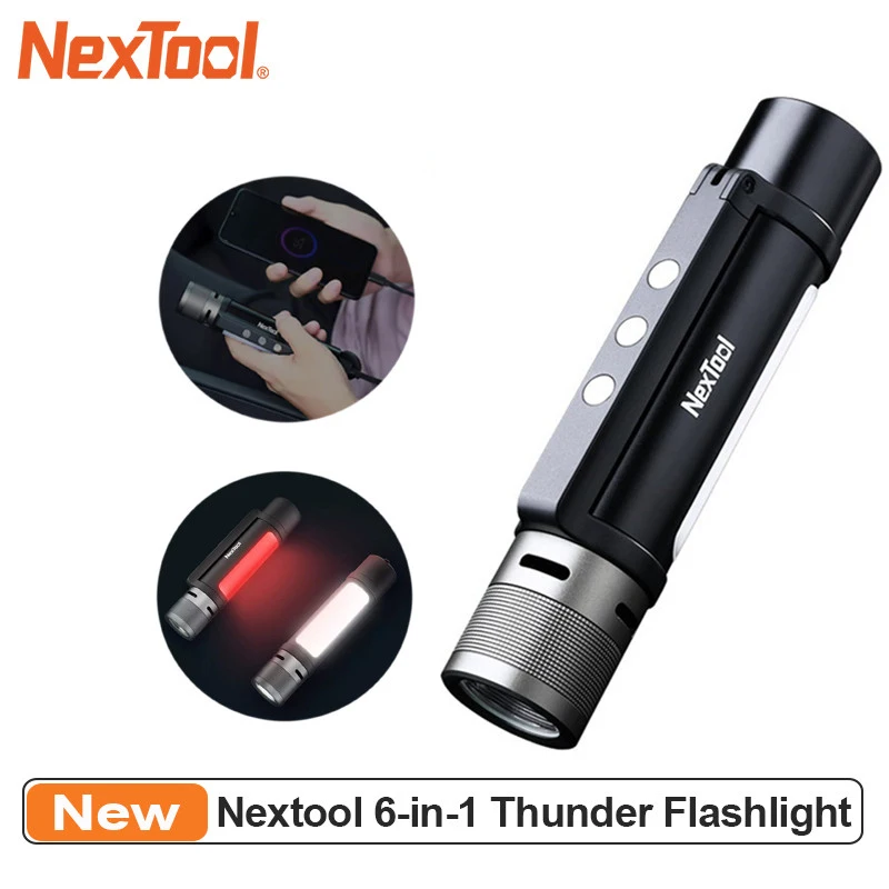 NEXTOOL 6 в 1 1000 лм светильник свет зуммирусветильник вспышка для освещения внешний