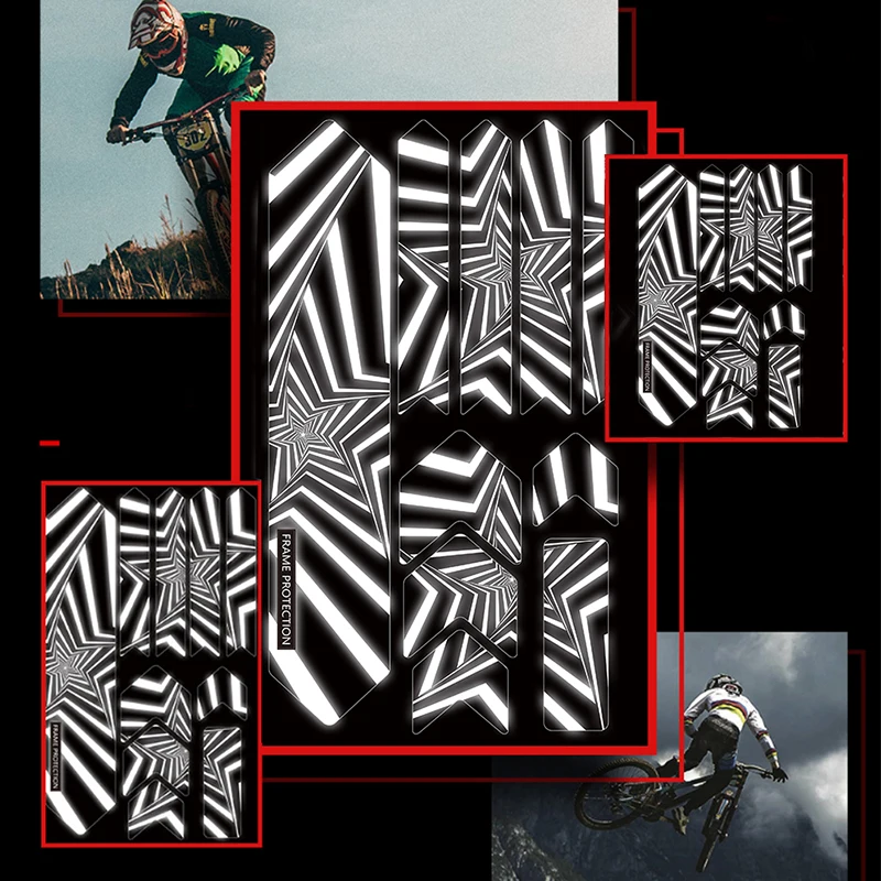 

ENLEE MTB Frame Protection Reflective Stickers Anti-Skid Wear-Resistant Waterproof Stickers Removeable Road Bicycle Accessories
