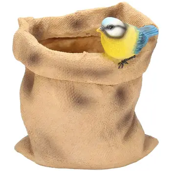 

1Pc Nordic Style Flower Pot Imitation Cloth Bag Garden Decoration Home Decorative Miniatures(Light Brown)