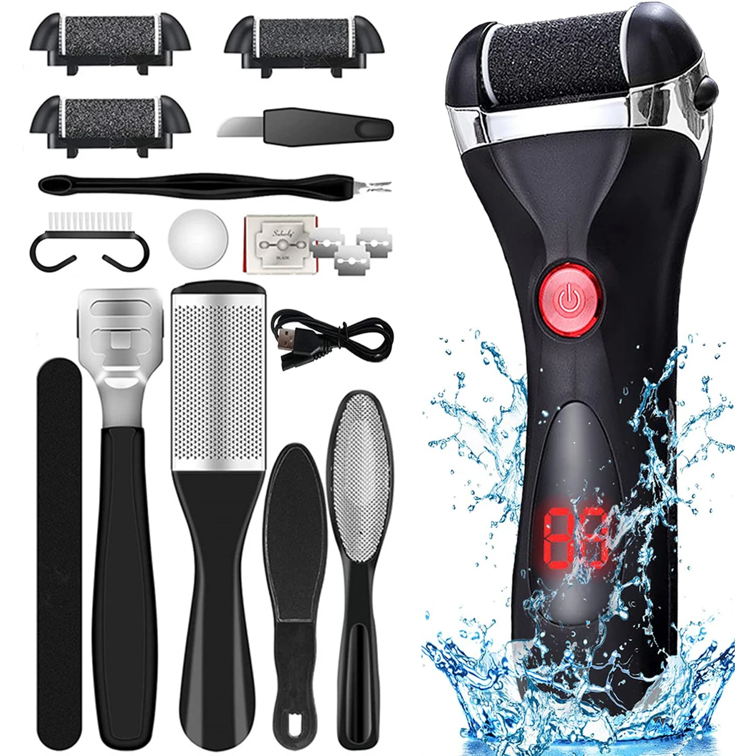 

Electric Foot File Grinder Callus Remover Hard Cracked Dead Dry Skin Removal Feet Pedicure Tools Rechargeable Foot Care Tool