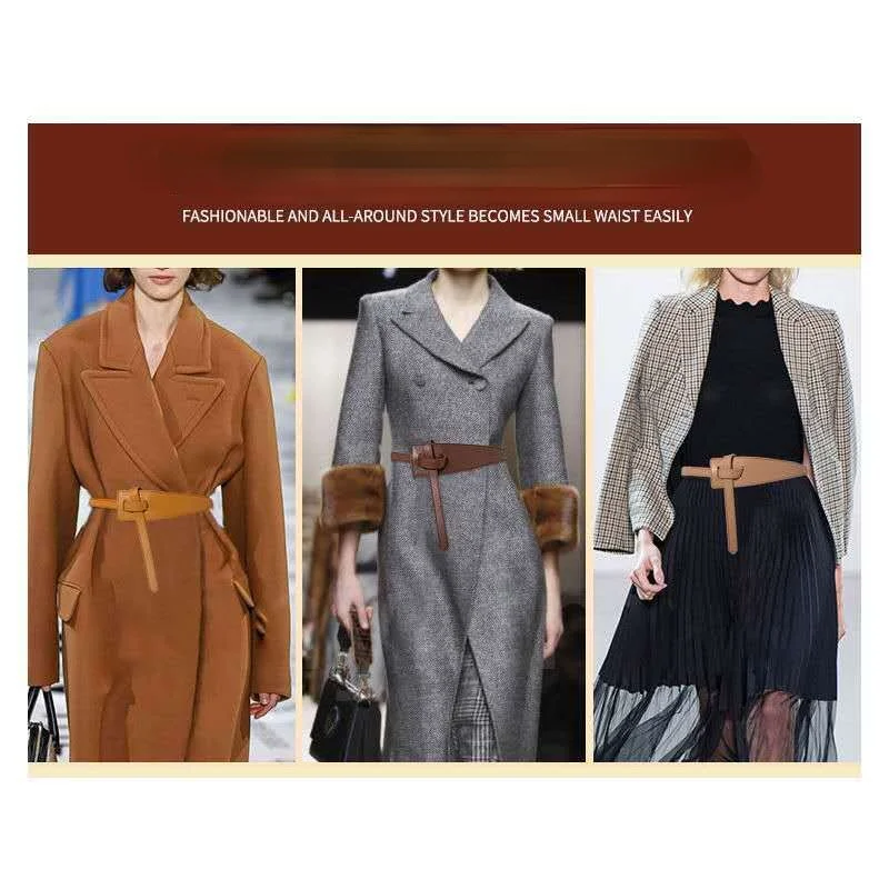 designer belts women Women Trench Coat Belt New Design Simple Pu Irregular Buckle Knot Slimming Waist Belt Girdle Clothes Waistband ремень женский wide waist belts for dresses