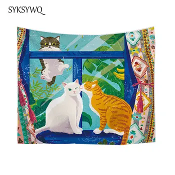

cute cat tapestry wall decor tapiz pared tela custom tapestry boho bedroom carpet bedspread