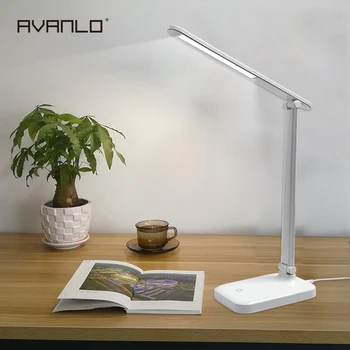 

LED Desk Reading Light 3 Dimming Touch Table Lamp Foldable Rotatable USB Powered LED Eye Protection Student Bedroom Beside Lamp