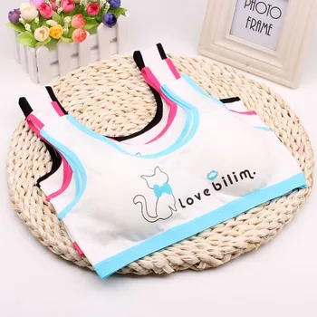 

5pc/Lot Teens Girls Sports Bra Puberty Underwear Wireless Teenager Girls Sport Bra Chest Pad 8-14Years