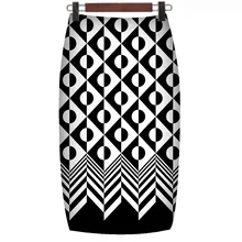 Цифровая печать винтажные клетчатые геометрические юбки в горошек для женщины леди Женская Офисная элегантная повседневная модная юбка