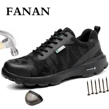 

FANAN 2020 Autumn Steel Toe Work Safety Shoes Breathable Lightweight Steel Toe Cap Safety Men's Protective Shoes Free Shipping