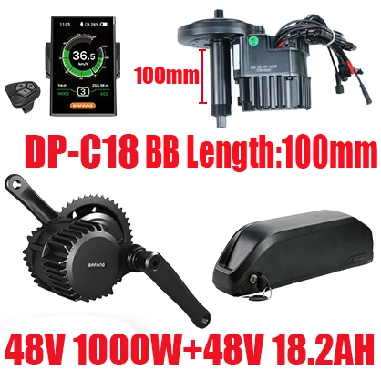 1000WC1818.2AH100mm Мотор Bafang 1000 Вт 48 В BBSHD 48 В 15,6/18,2/Ач литиевая батарея Ebike набор для преобразования мощного двигателя для электрического велосипеда - Цвет: 1000WC1818.2AH100mm