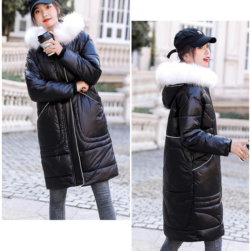 Warm Hooded Solid color Down Women's Jacket Parkas Outerwear Women Parkas Women's Cotton Jacket New Winter Casual KO419