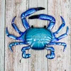 Metal Blue Crab Wall Artwork for Home and Garden Decoration Outdoor Statues Miniatures and Sculptures ► Photo 3/6