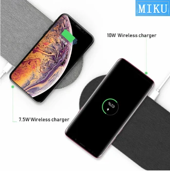 

10W Dual QI Wireless Charger for iPhone 11 Pro Max X XS Max XR Cloth Wireless Charging Pad for Samsung Note 10 QC.3.0 adapter
