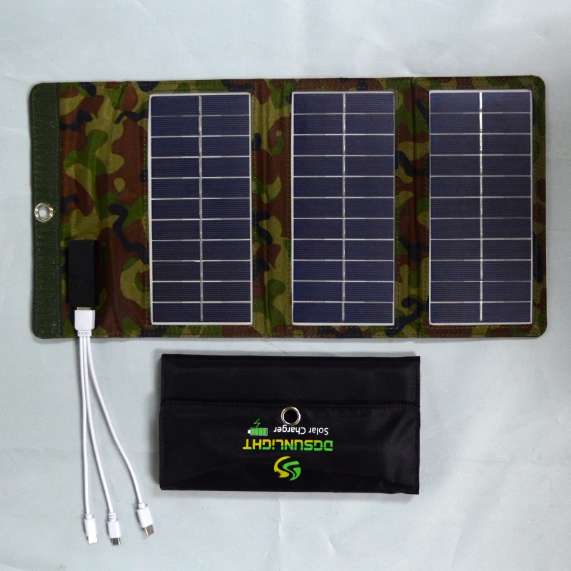 RG 7W Солнечное зарядное устройство 5V USB выход портативный складной внешний