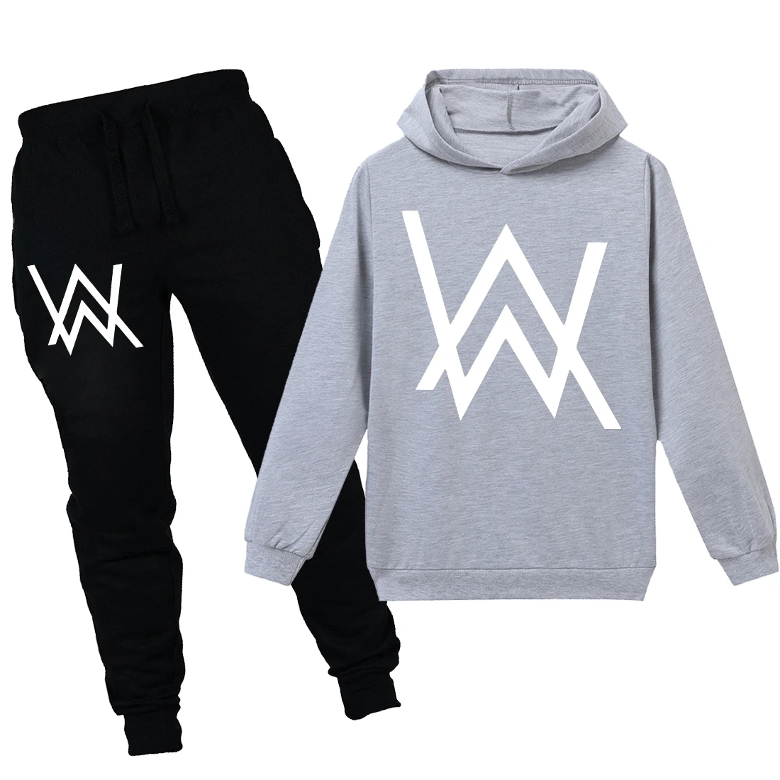 Лидер продаж года, одежда Alan Walker Детские толстовки с капюшоном и штаны комплект из 2 предметов, толстовки, куртка диджея, Детские футболки для мальчиков и девочек