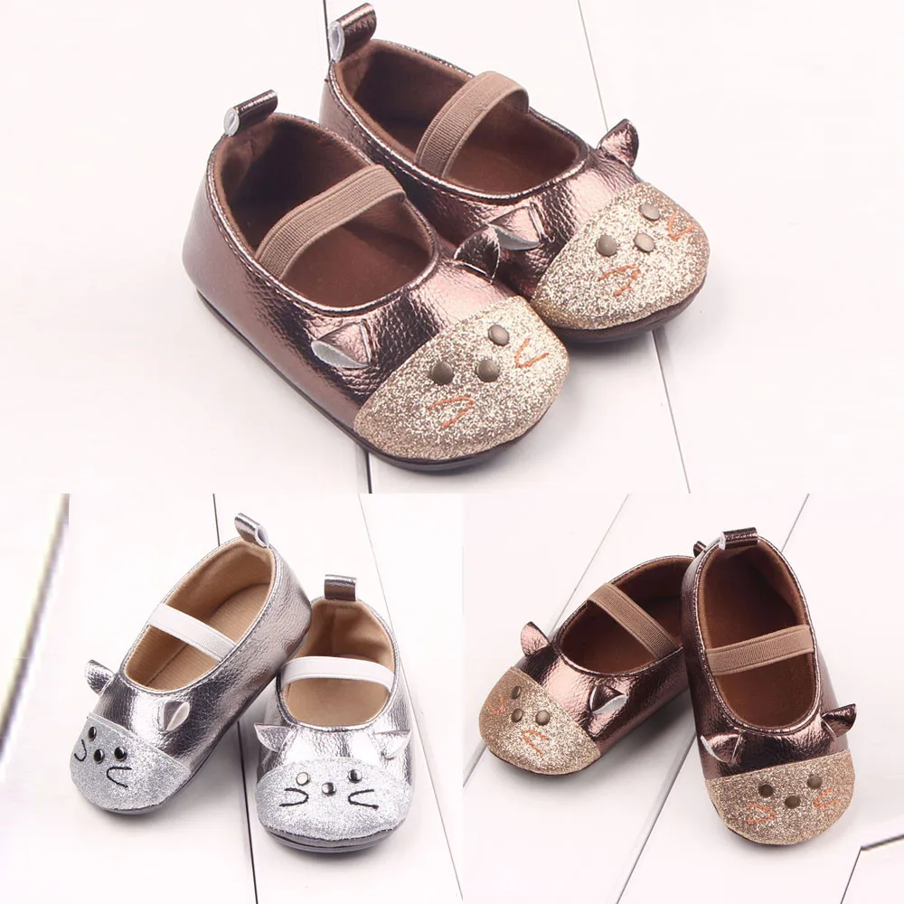 MUQGEW Cute Cat Toddler Shoes Newborn baby girls shoes bling soft shoes for baby buty niemowlece WY8