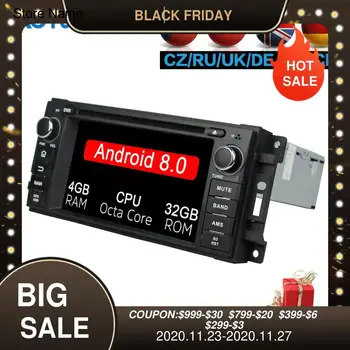 

IPS Screen Android 8.0 4+32G Car multimedia dvd player head unit For Sebring/300C/Jeep/Grand Cherokee/Compa GPS Navigation radio