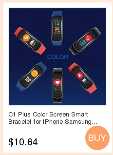 C1 плюс цветной экран умный Браслет для IPhone samsung мониторинг сердечного ритма Счетчик шагов анти-Водный цветной экран Спортивный Браслет