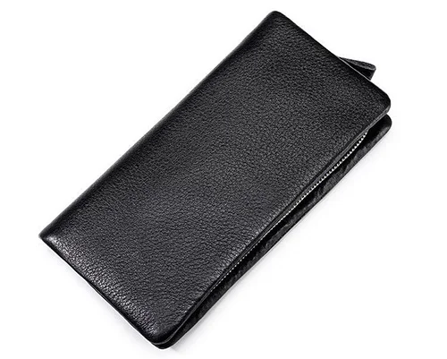 Black COMFORSKIN Премиум натуральная кожа Женский кошелек Новое поступление длинный Винтажный стиль Дамский кошелек на молнии женский кожаный кошелек - Цвет: Black