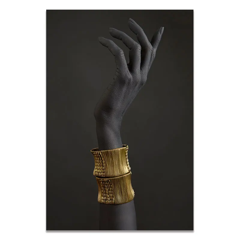 Black-and-Gold-Hand-With-Gold-Bracelet-Oil-Painting-on-Canvas-African-Art-Posters-and-Prints (7)