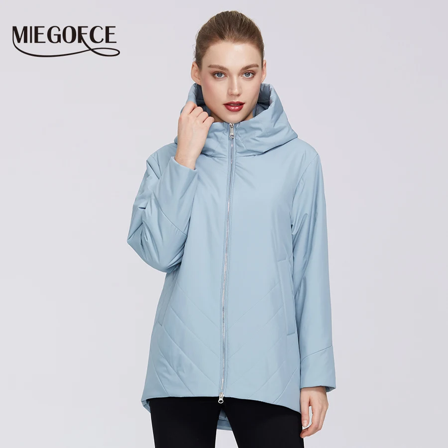 MIEGOFCE 2020 New Collection Women’s Cotton Windproof Warm Spring Jacket Medium Long Resistant Hooded Collar Women’s Jacket Coat|Parkas| - AliExpress