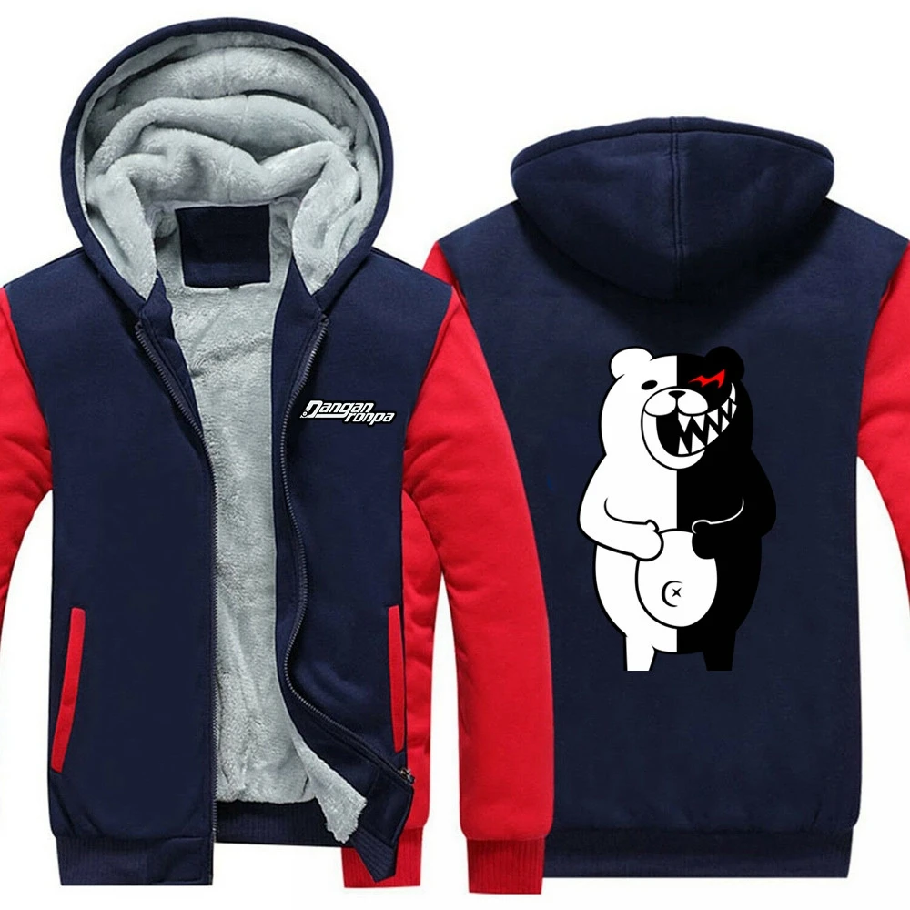 26 стилей, красный Danganronpa логотип Monokuma худи, зимнее повседневное Супер теплое пальто, утолщенные теплые толстовки на молнии с капюшоном, повседневные толстовки - Цвет: Style 19