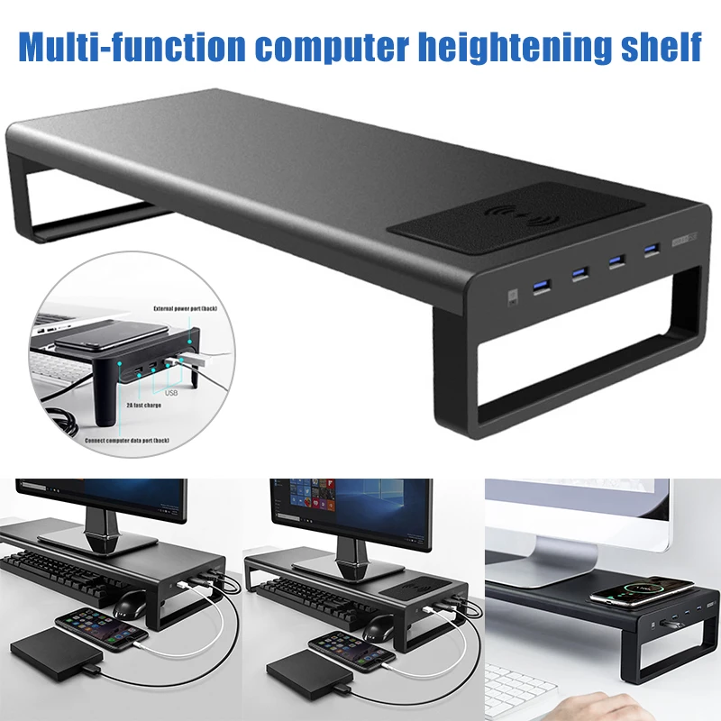 

New Smart Base Aluminum Alloy Computer Laptop Base Stand with USB 3.0 Port DOM668