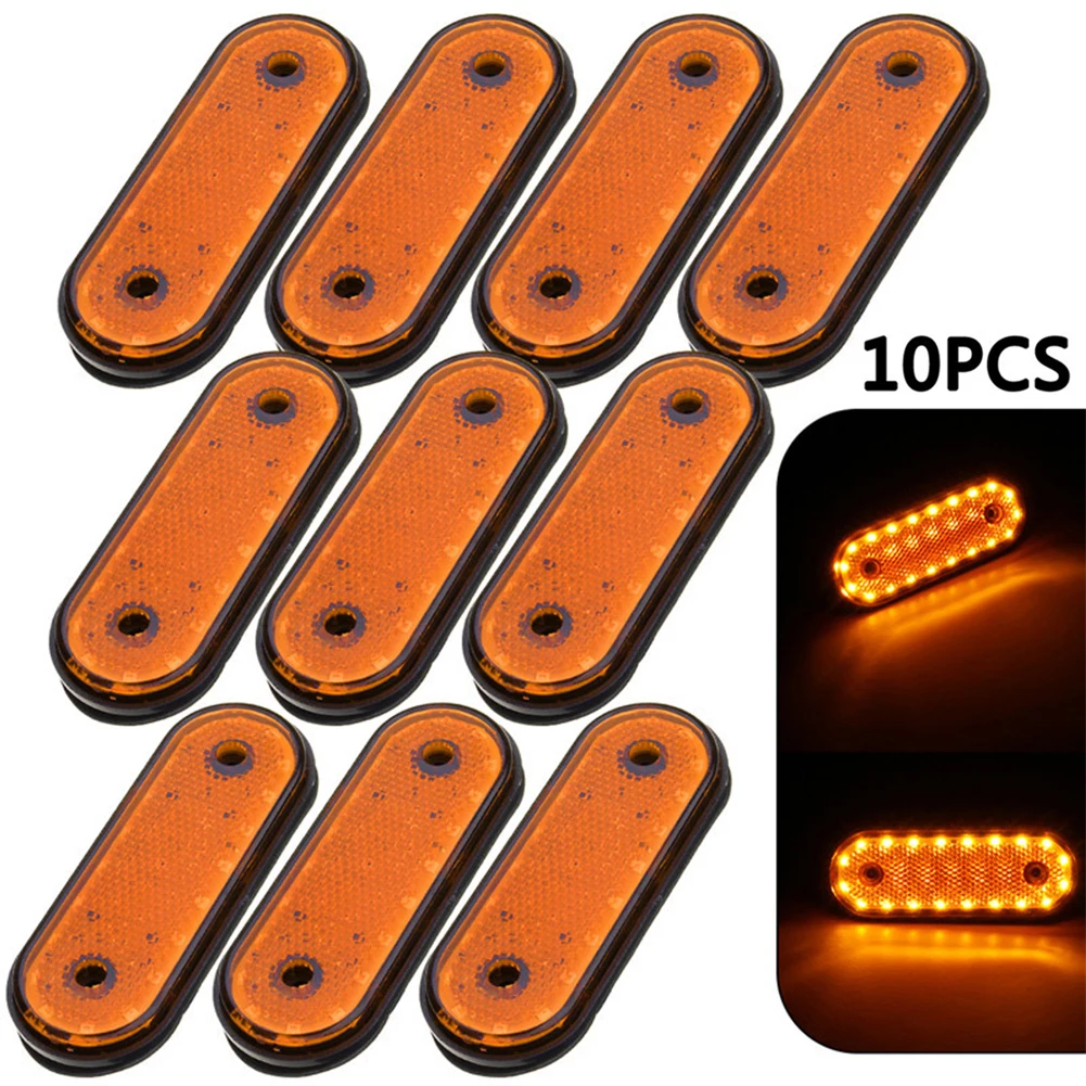 10Pcs 24V LED Car Truck Side Marker Light Clearance Lamp Warning