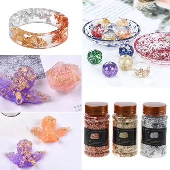 

3 Colors DIY Gold Leaf Gilding Resin Flakes Metallic Foil Flakes for Glitter Painting Arts Resin Fillings Jewelry Making