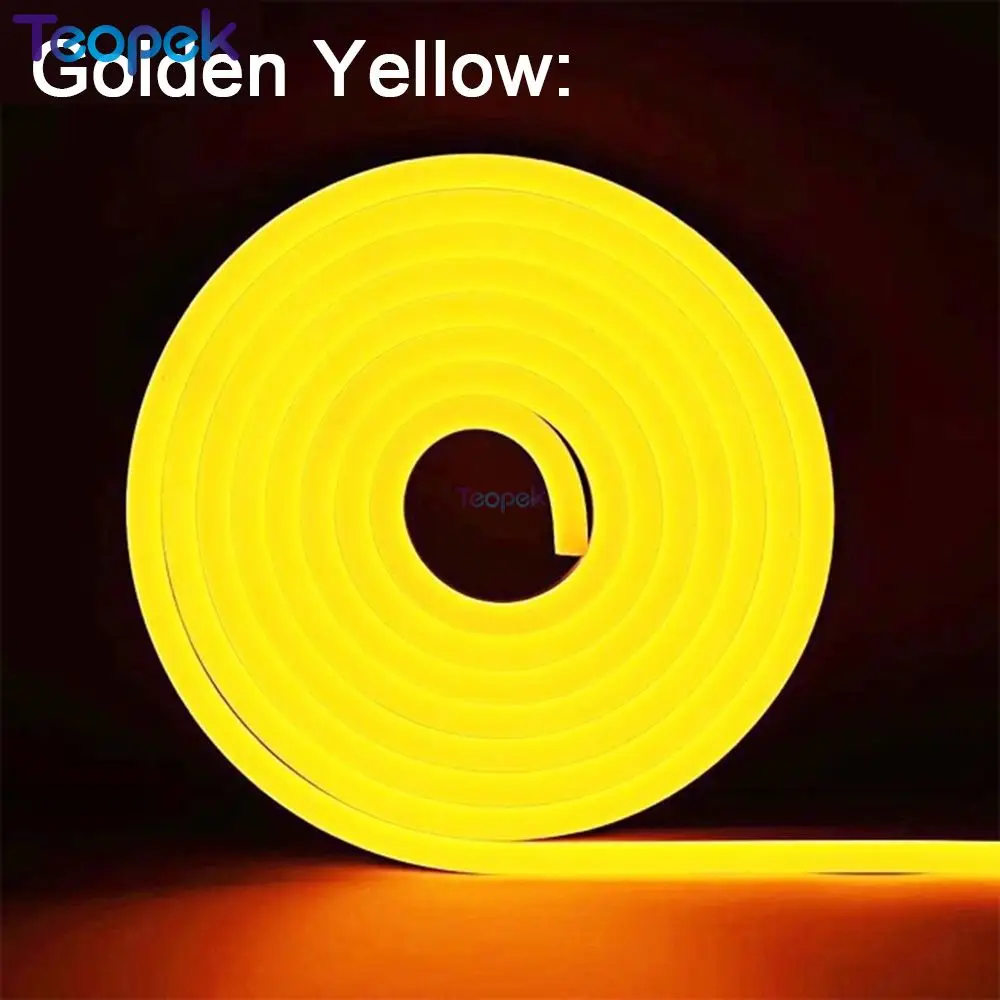 Golden Yellow Неоновая Светодиодная лента 12 В Гибкая Водонепроницаемая IP68 2835 SMD 120led 6*12 белый теплый белый желтый красный зеленый синий RGB ice blue - Испускаемый цвет: Golden Yellow