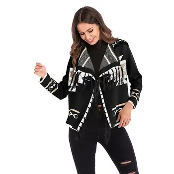 

Women Causal Sweater Autumn Knitted Cardigan Long Sleeve Femme Coat Cardigans Tassel Cloak Loose Feminino Outerwear