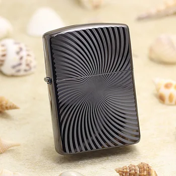 

Genuine Zippo oil lighter copper windproof Titanium Vortex pattern cigarette Kerosene lighters With anti-counterfeiting code