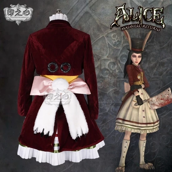 COSLEE Disfraz de Anime Alice: Madness Returns para mujer, traje de Cosplay  de conejo de la suerte, vestido de sirvienta de terciopelo rojo oscuro,  uniforme para Halloween| | - AliExpress