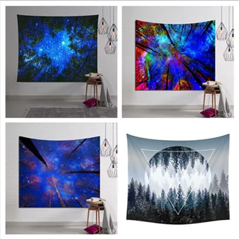 

Beautiful Night Sky Wall Tapestry Hanging Decorations Home Wall Tapestries Forest Starry Night for Living Room Bedroom