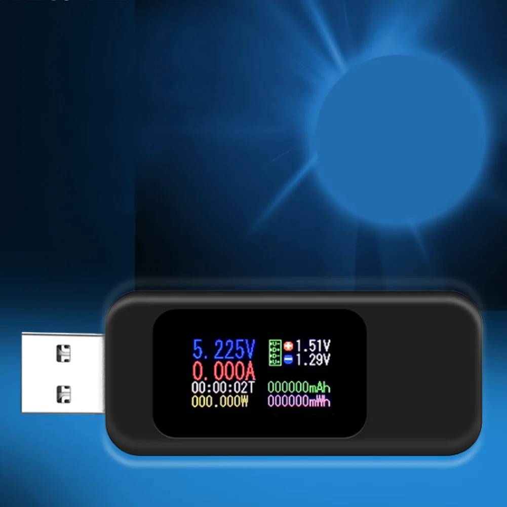 USB тестер в реальном времени портативный многофункциональный цифровой Интеллектуальный ток напряжения точный цветной экран измеритель мощности монитор быстрая