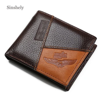 

American Style Wallet Men 2019 Genuine Leather Mens Wallets Money Purse Angle Bag Male