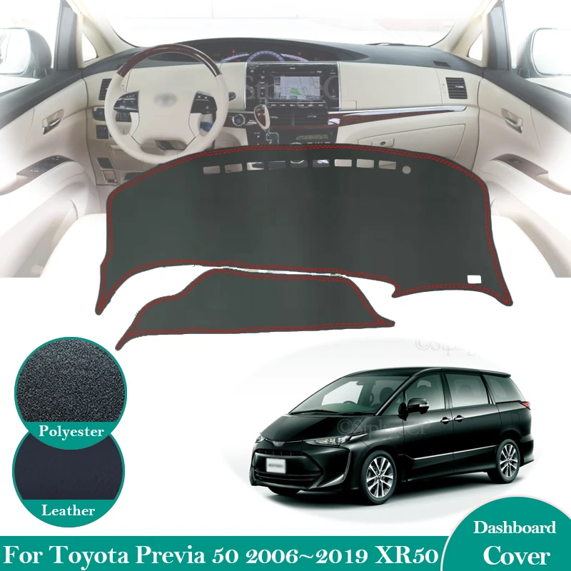 

Нескользящий кожаный коврик для Toyota Previa 50 2006 ~ 2019 XR50 Estima Tarago, накладка на приборную панель, Солнцезащитный ковер, аксессуары для приборной панели