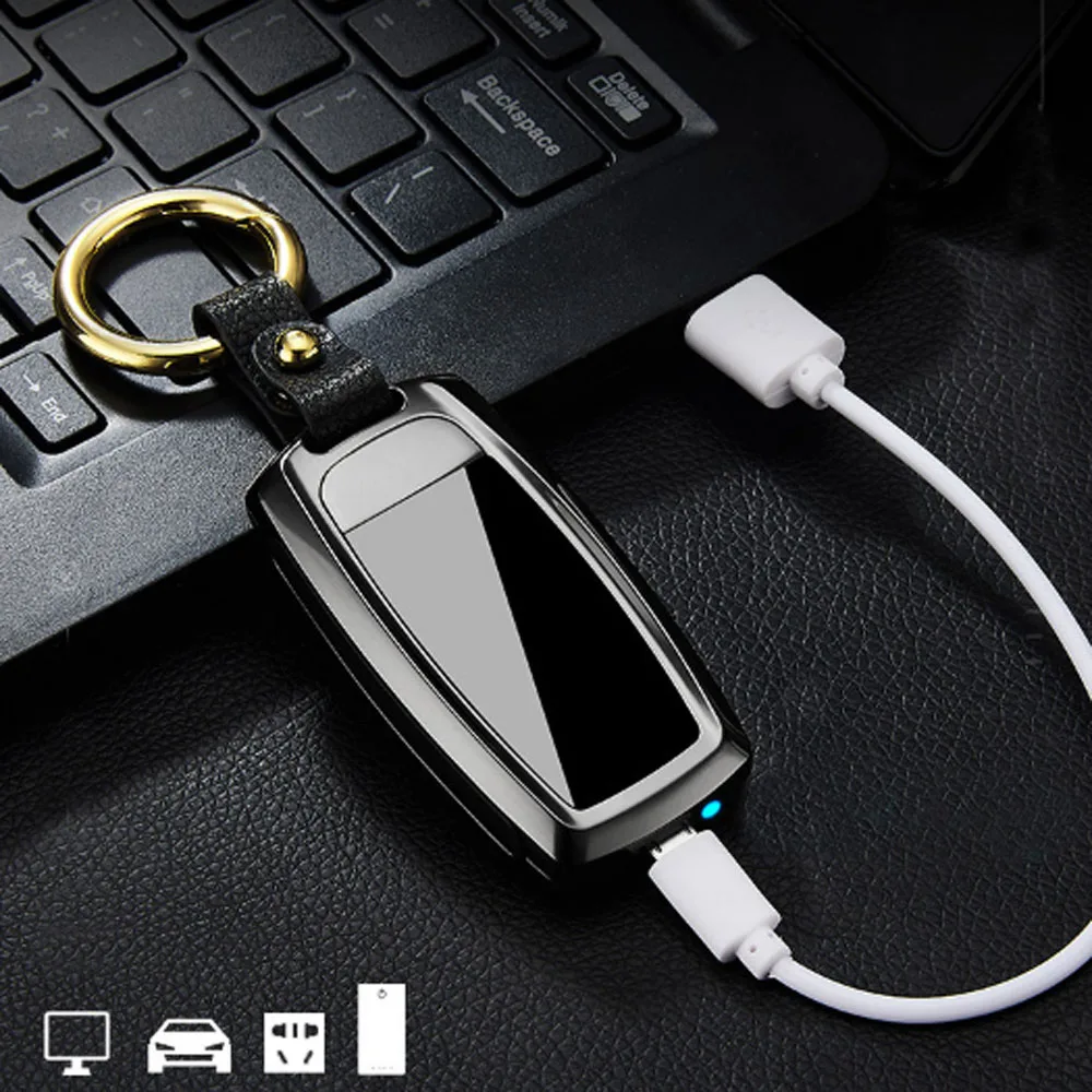 100 шт USB Зажигалка-Фонарик светодиодный экран Ключ Пряжка
