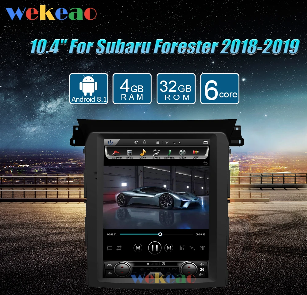 Wekeao вертикальный экран Tesla style 10,4 ''1 Din Android 8,1 Автомобильная Радио gps навигация для Subaru Forester автомобильный dvd-плеер 4G