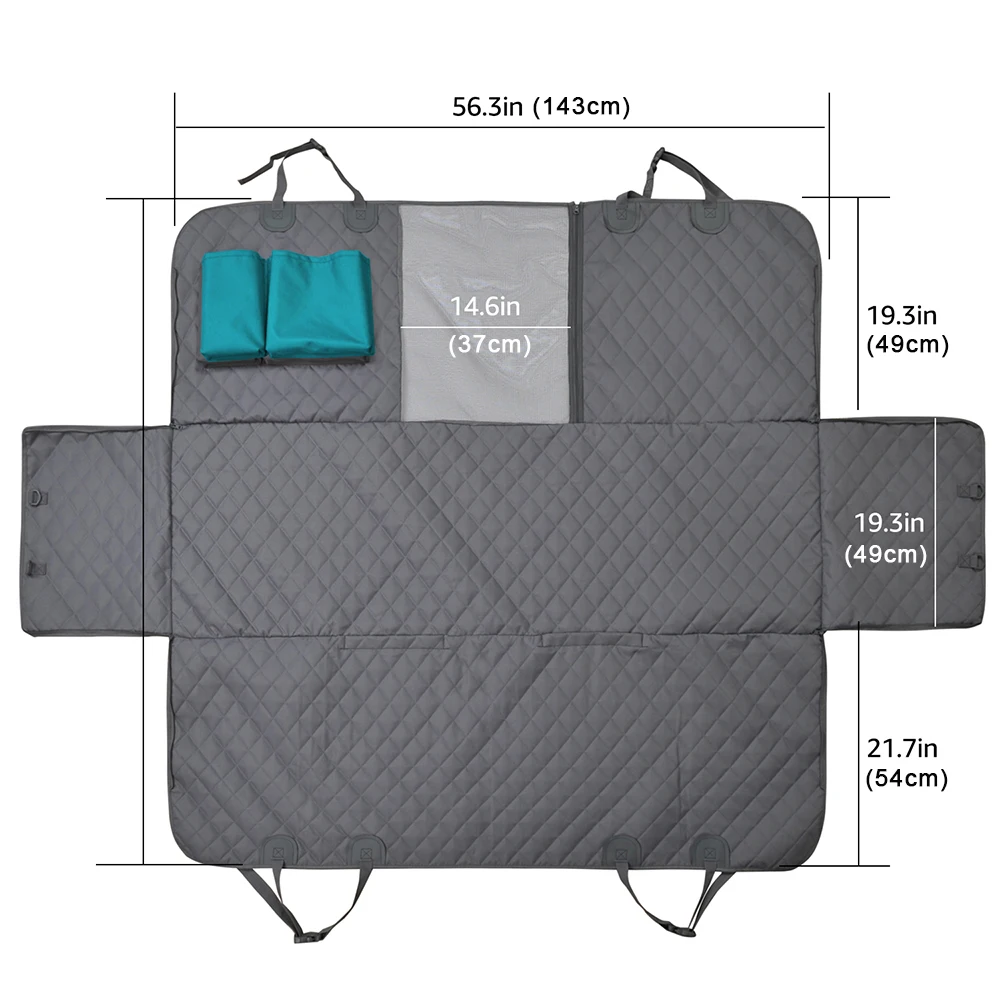 Dog Car Seat Cover 100% Waterproof Pet Dog Travel Mat Mesh Carrier Car Hammock Cushion Protector With Zipper and Pocket
