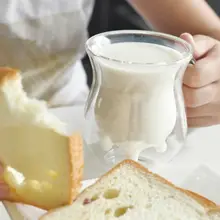 Двухслойная изоляционная чашка для воды, уплотненная кофейная чашка, чашка для молока, многофункциональная прозрачная кружка 150/250 мл, стекло с ручкой