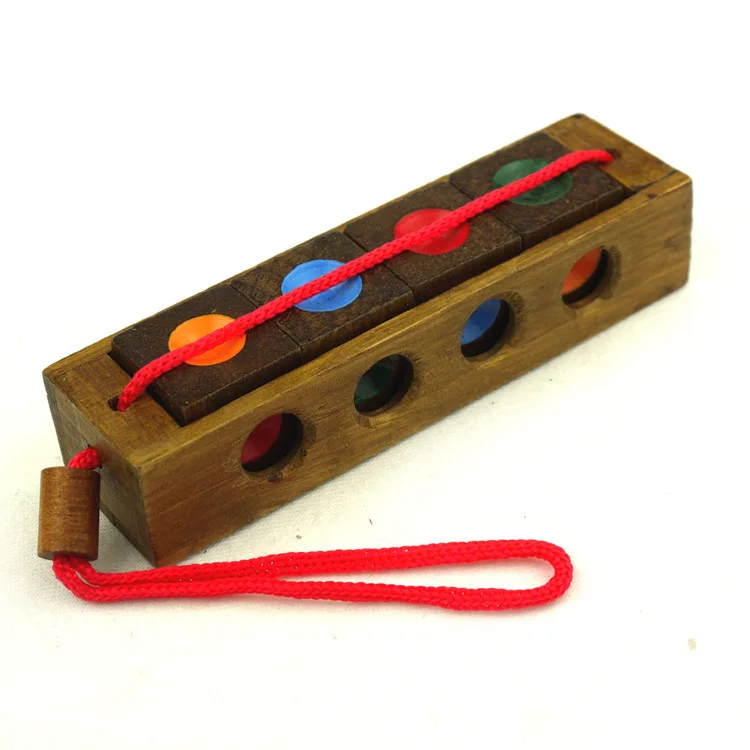 

Educational Disassembly Toy Burr Puzzle Luban Lock Overall Situation Classical Wooden Toys Color Chinese Chequers li ke feng