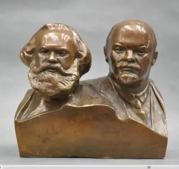 

Copper Statue Great Communist Marx And Lenin Bust Bronze Statue